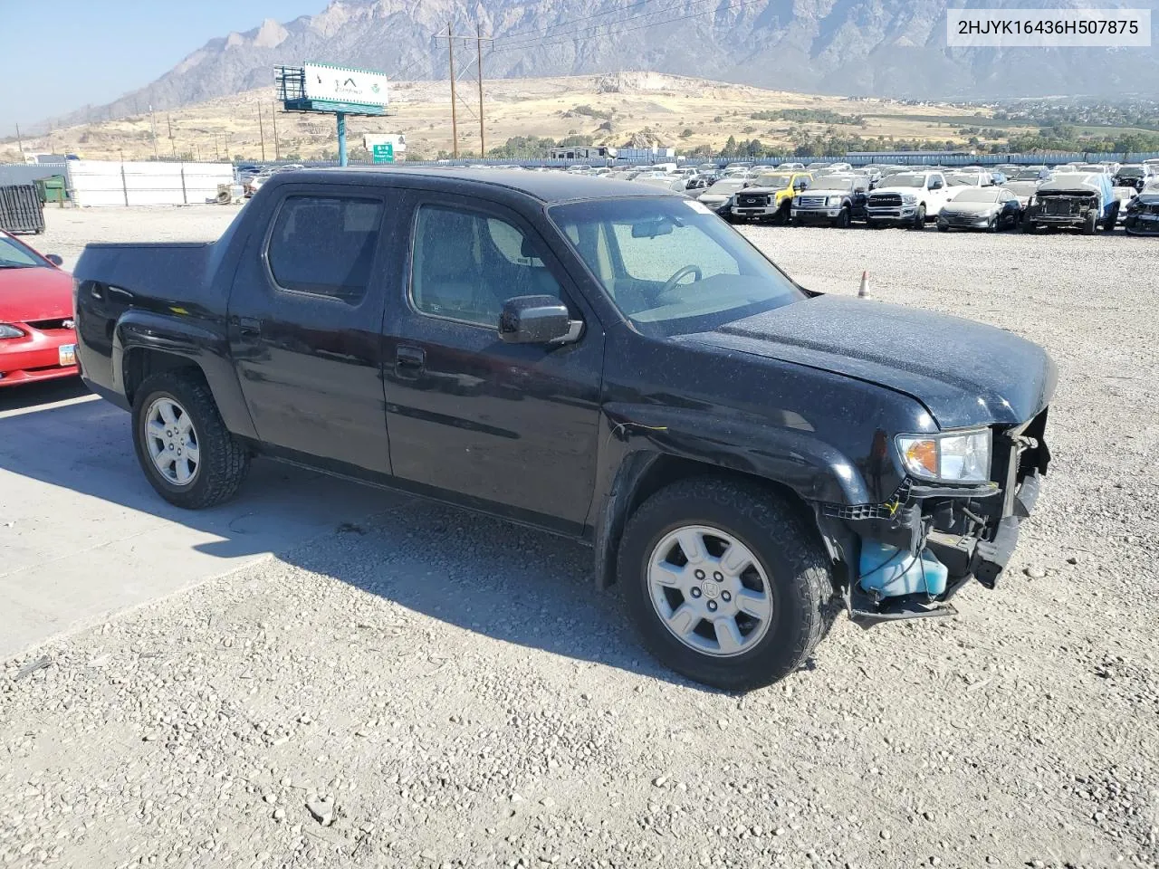 2006 Honda Ridgeline Rts VIN: 2HJYK16436H507875 Lot: 76048514