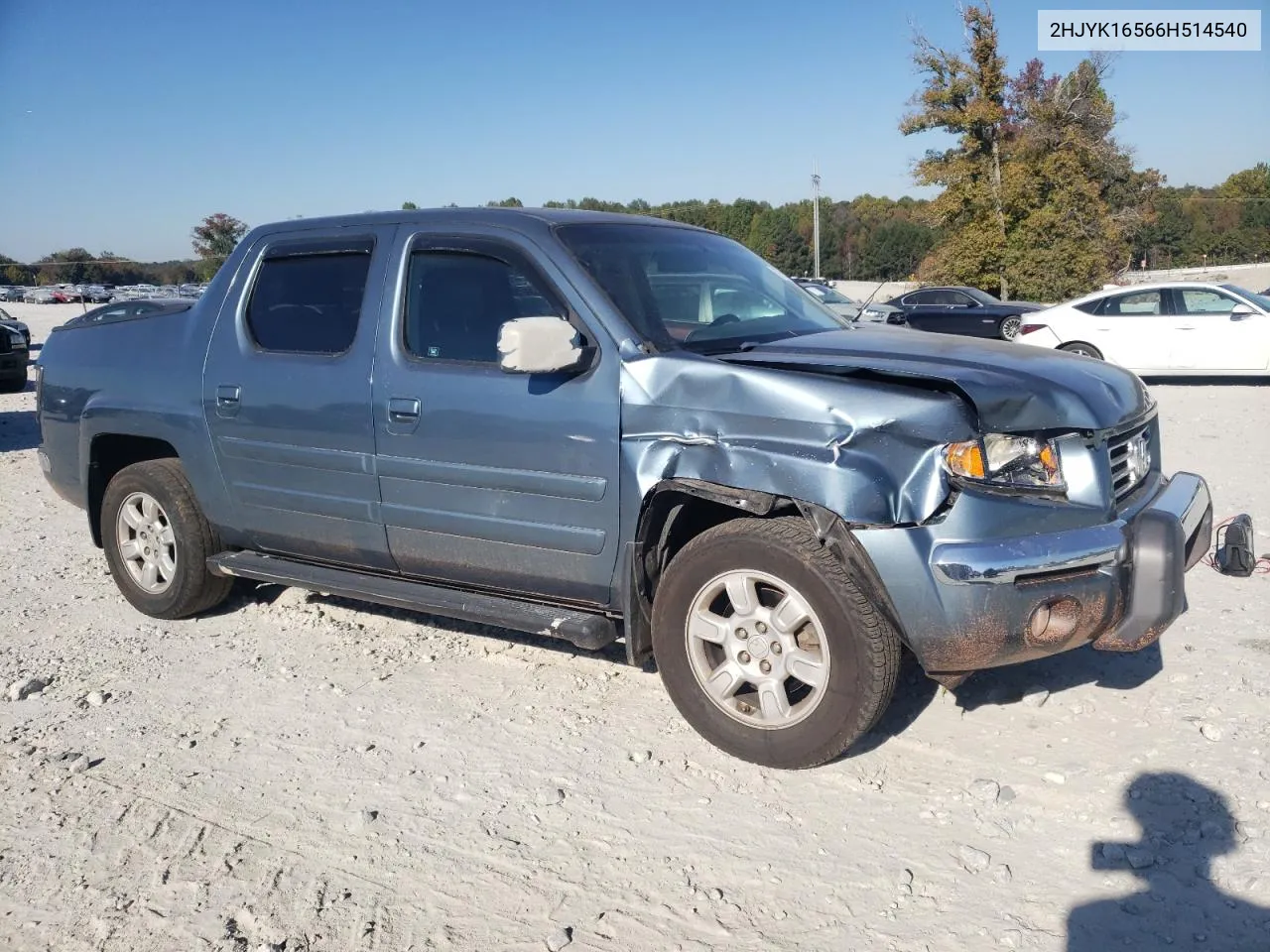 2006 Honda Ridgeline Rtl VIN: 2HJYK16566H514540 Lot: 77551374