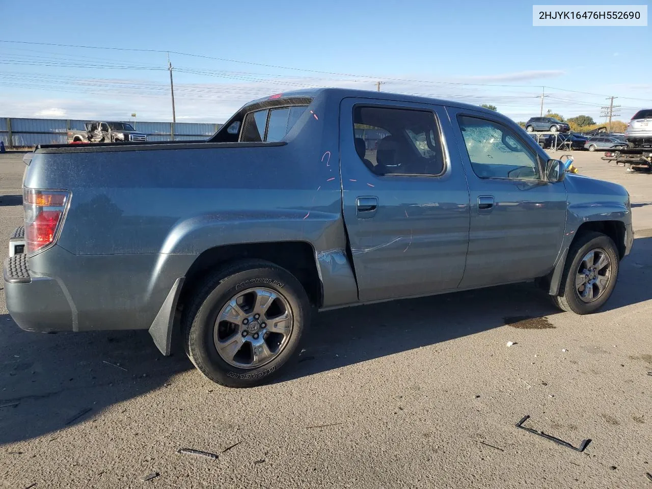 2006 Honda Ridgeline Rts VIN: 2HJYK16476H552690 Lot: 78266644