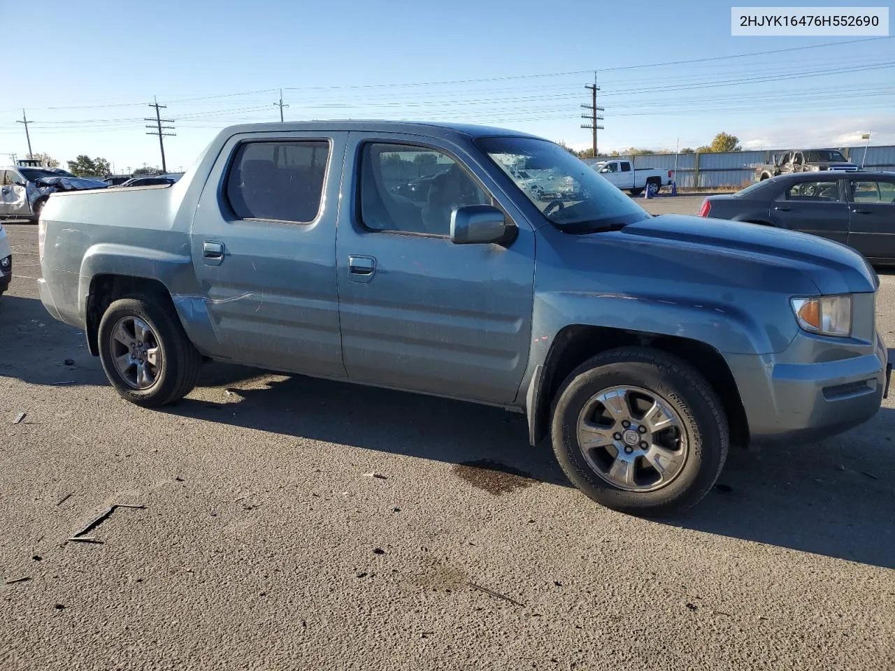 2006 Honda Ridgeline Rts VIN: 2HJYK16476H552690 Lot: 78266644