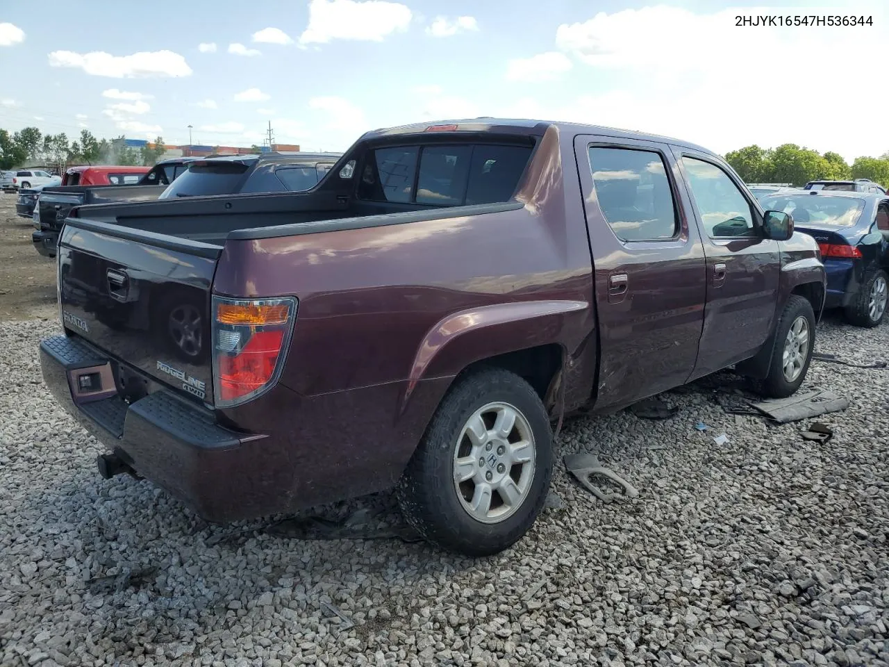 2007 Honda Ridgeline Rtl VIN: 2HJYK16547H536344 Lot: 58132604