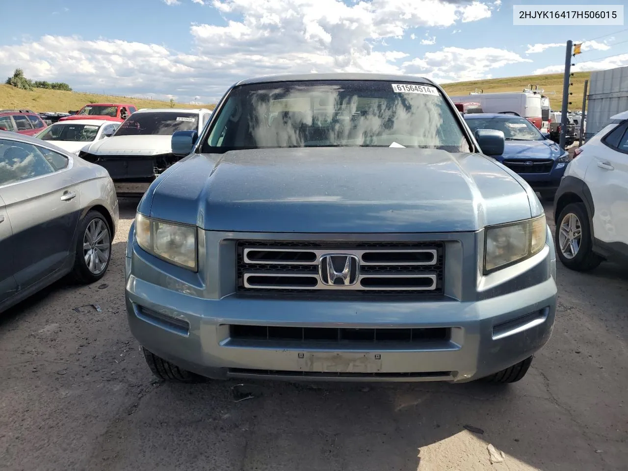 2007 Honda Ridgeline Rts VIN: 2HJYK16417H506015 Lot: 61564514