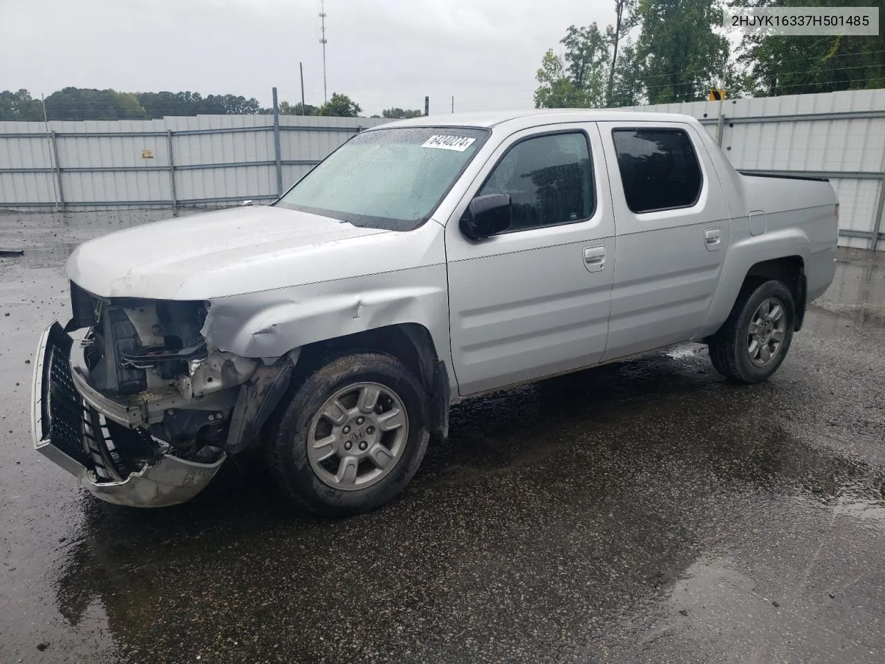 2007 Honda Ridgeline Rtx VIN: 2HJYK16337H501485 Lot: 64240274