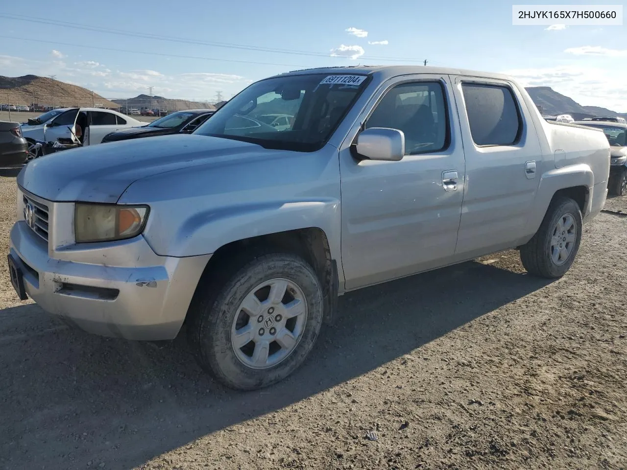 2007 Honda Ridgeline Rtl VIN: 2HJYK165X7H500660 Lot: 69111204