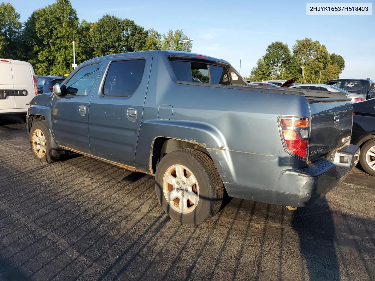 2007 Honda Ridgeline Rtl VIN: 2HJYK16537H518403 Lot: 70795324