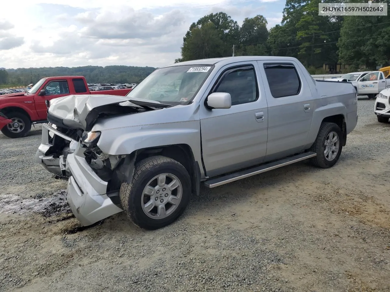 2007 Honda Ridgeline Rtl VIN: 2HJYK16597H502643 Lot: 71993294