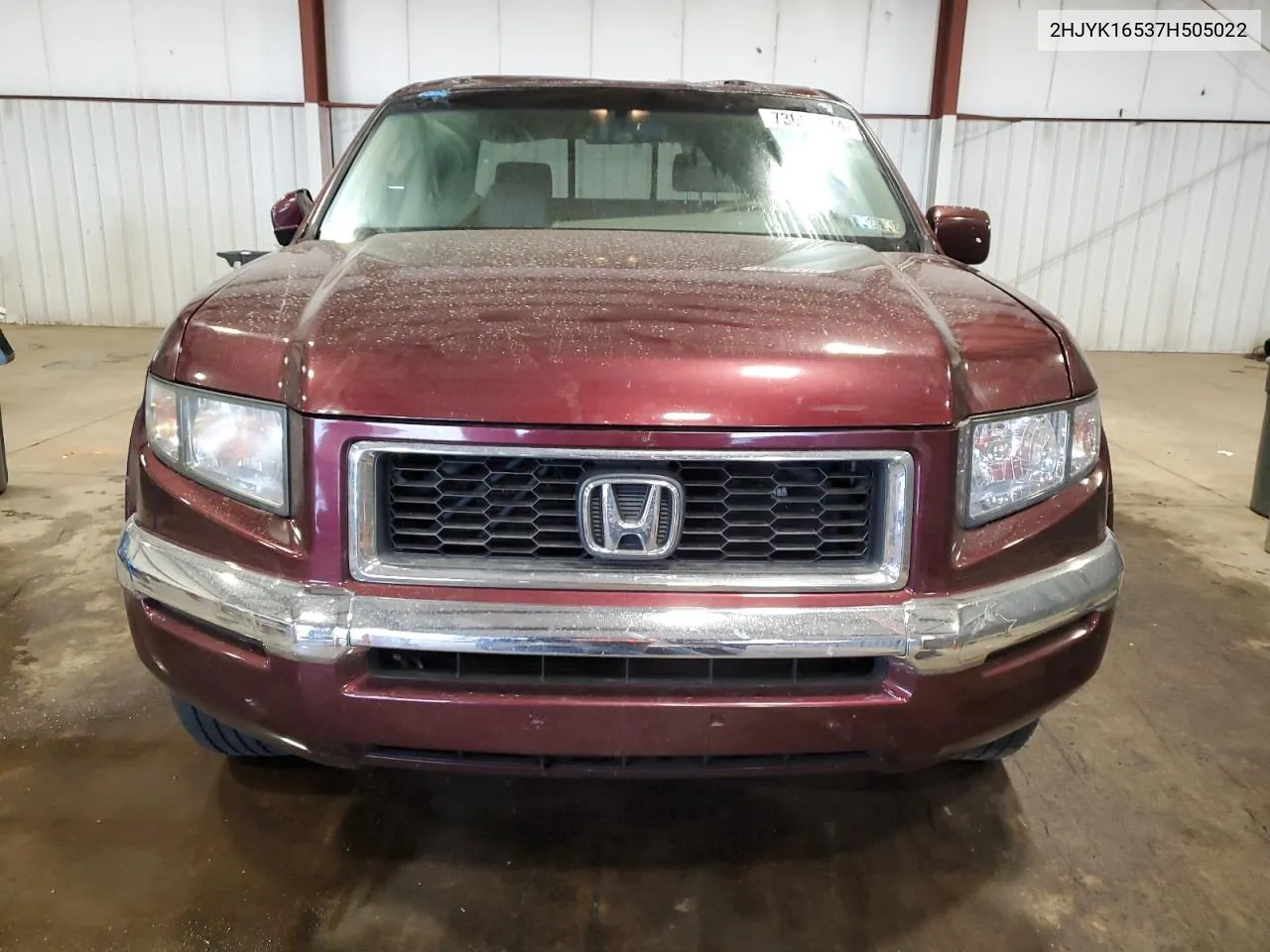 2007 Honda Ridgeline Rtl VIN: 2HJYK16537H505022 Lot: 73001274