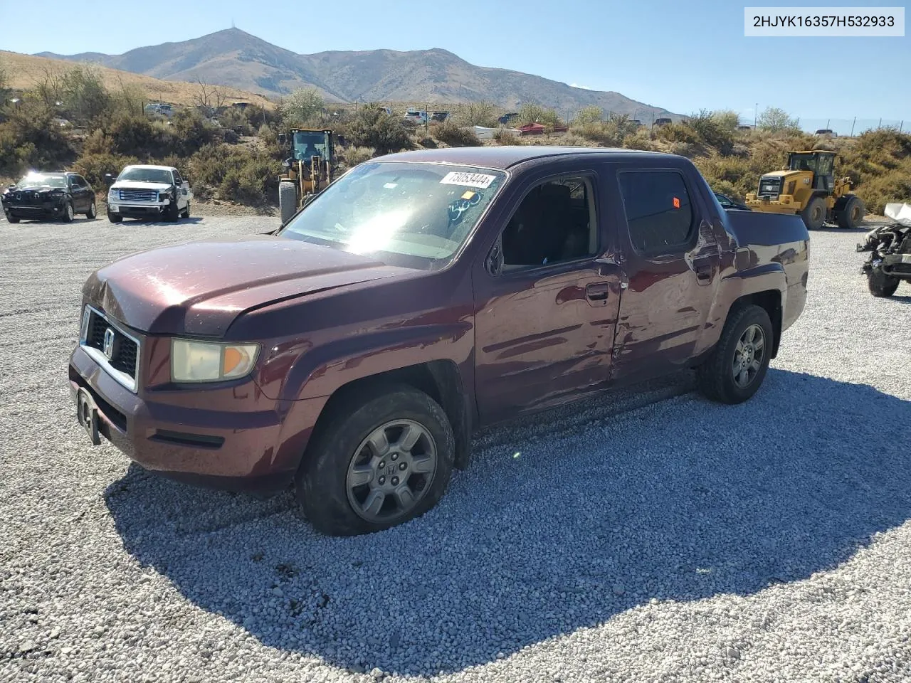 2007 Honda Ridgeline Rtx VIN: 2HJYK16357H532933 Lot: 73053444