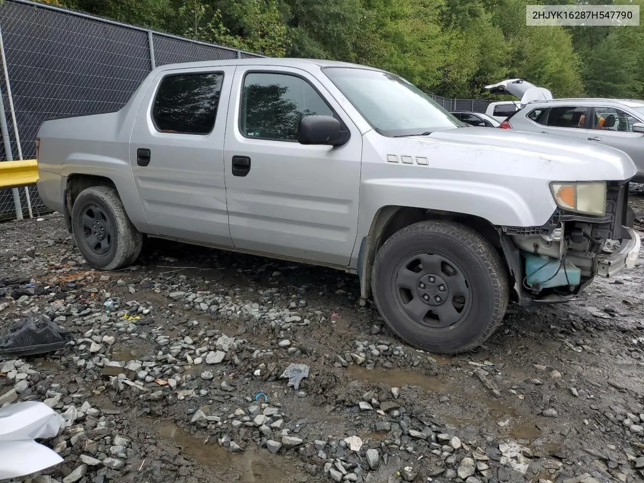 2007 Honda Ridgeline Rt VIN: 2HJYK16287H547790 Lot: 73520504