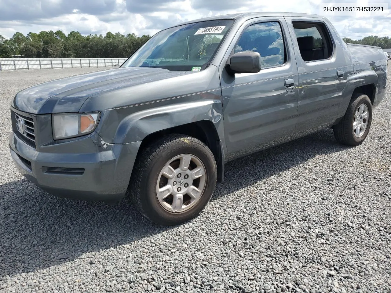 2007 Honda Ridgeline Rtl VIN: 2HJYK16517H532221 Lot: 73893194