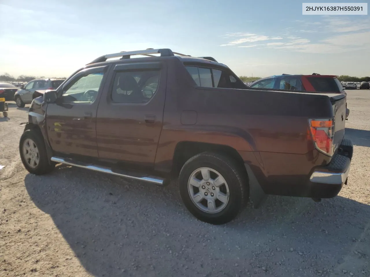 2007 Honda Ridgeline Rtx VIN: 2HJYK16387H550391 Lot: 74938144