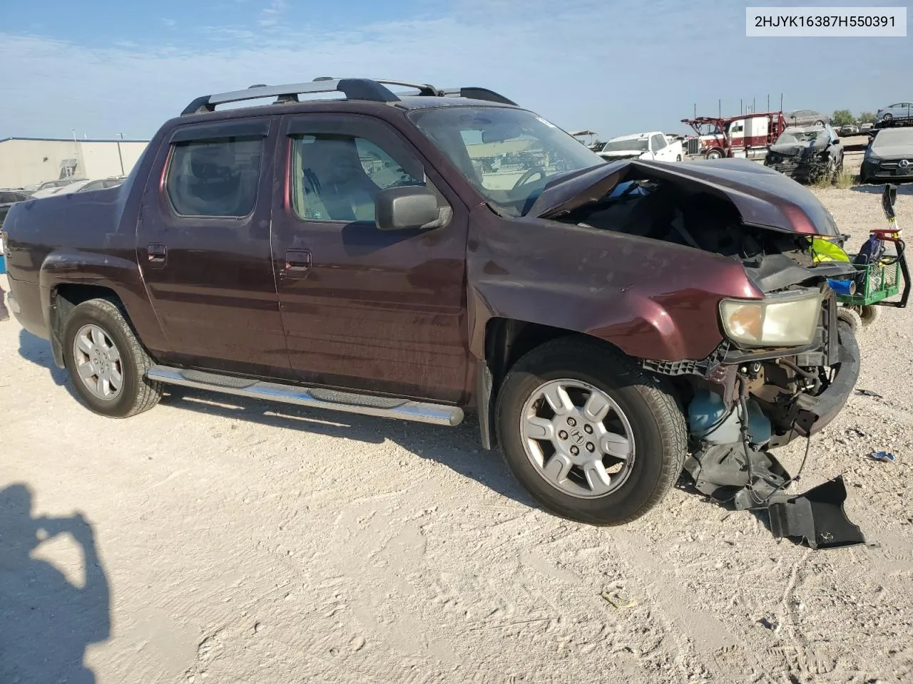 2007 Honda Ridgeline Rtx VIN: 2HJYK16387H550391 Lot: 74938144