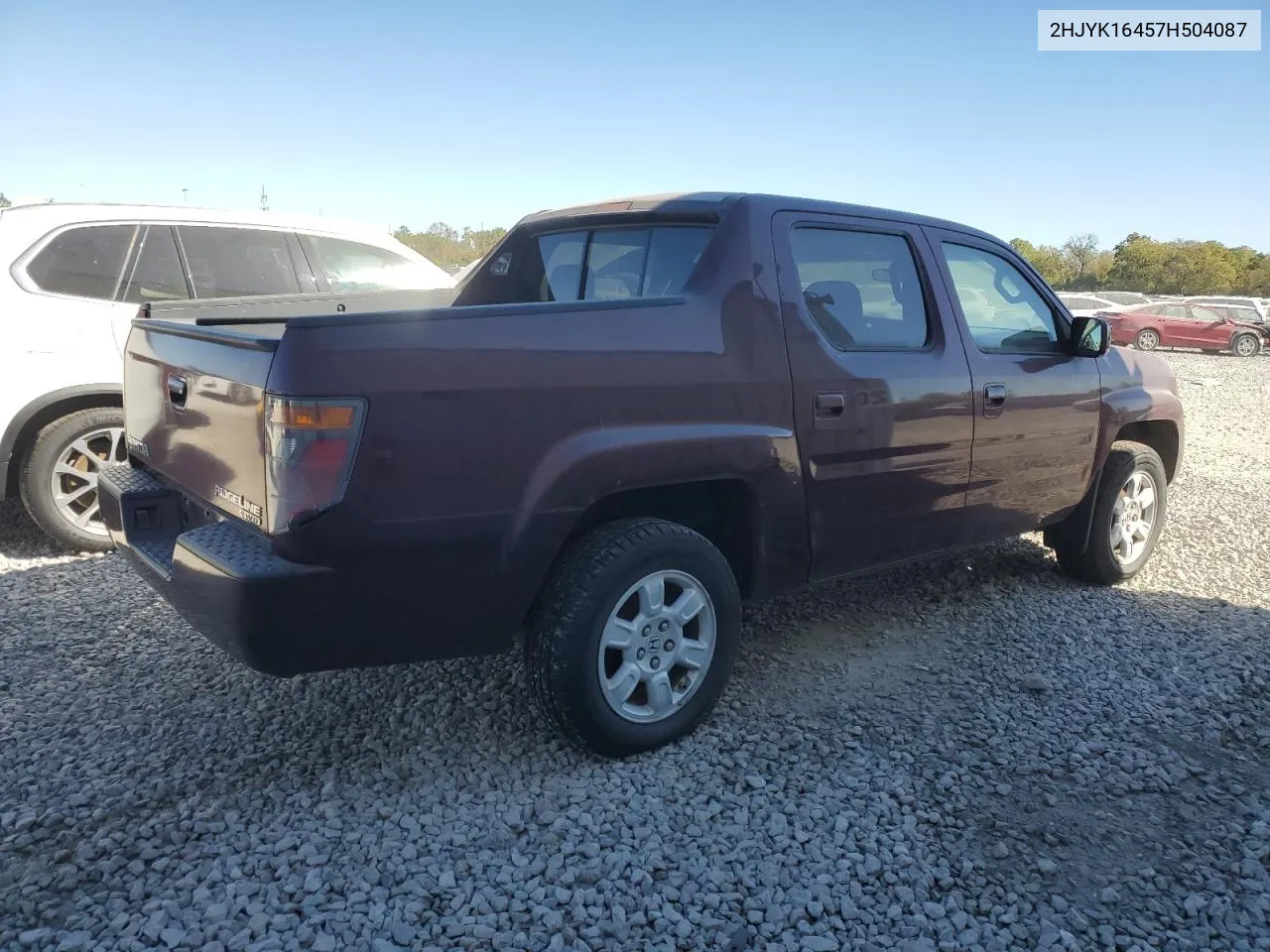 2007 Honda Ridgeline Rts VIN: 2HJYK16457H504087 Lot: 75096294