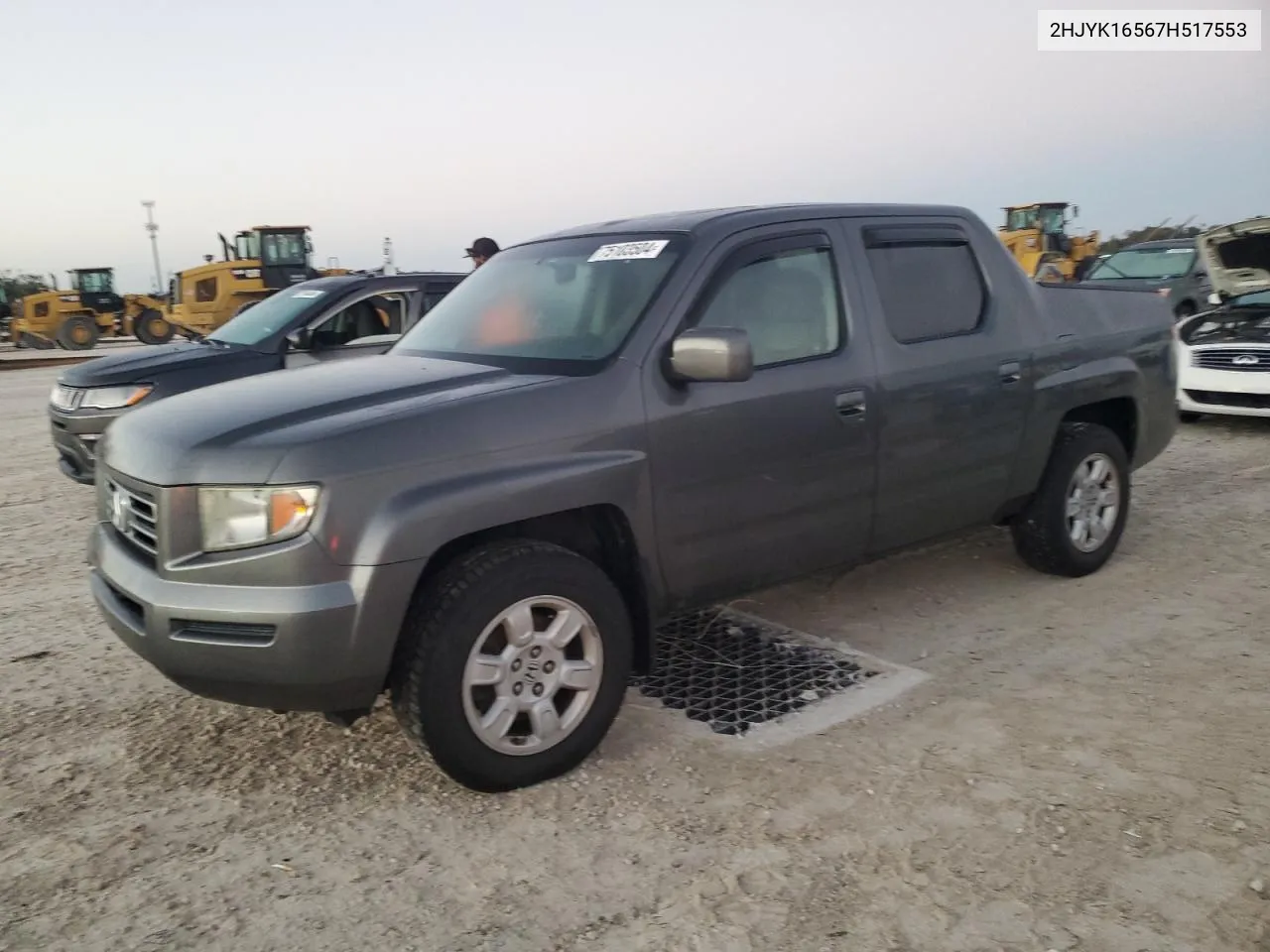 2HJYK16567H517553 2007 Honda Ridgeline Rtl