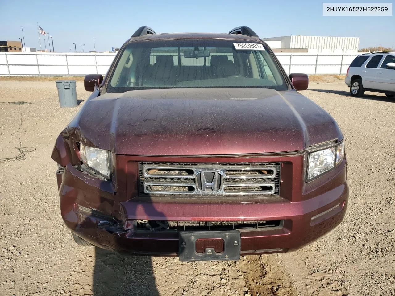 2007 Honda Ridgeline Rtl VIN: 2HJYK16527H522359 Lot: 75229004