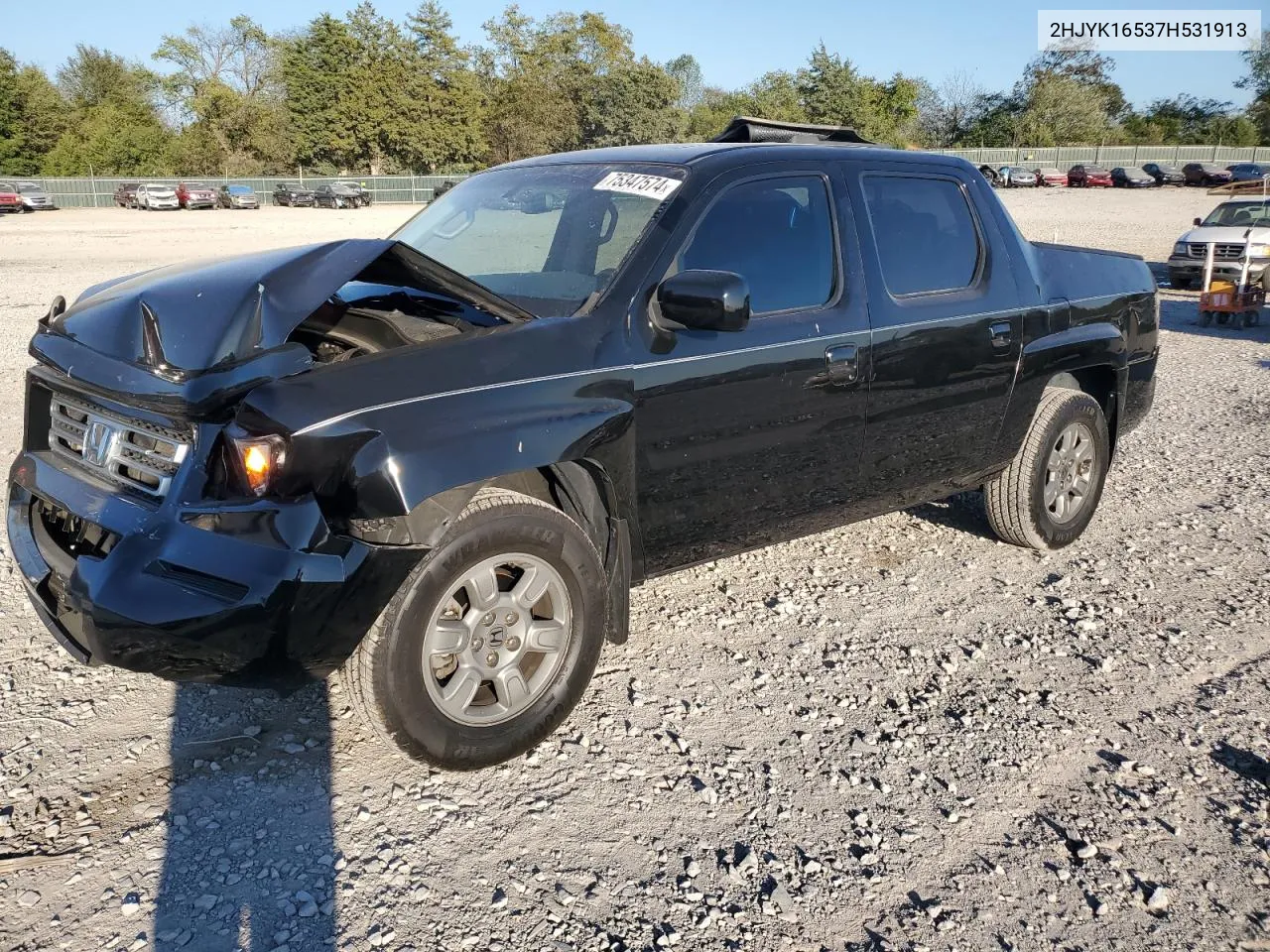 2007 Honda Ridgeline Rtl VIN: 2HJYK16537H531913 Lot: 75347574