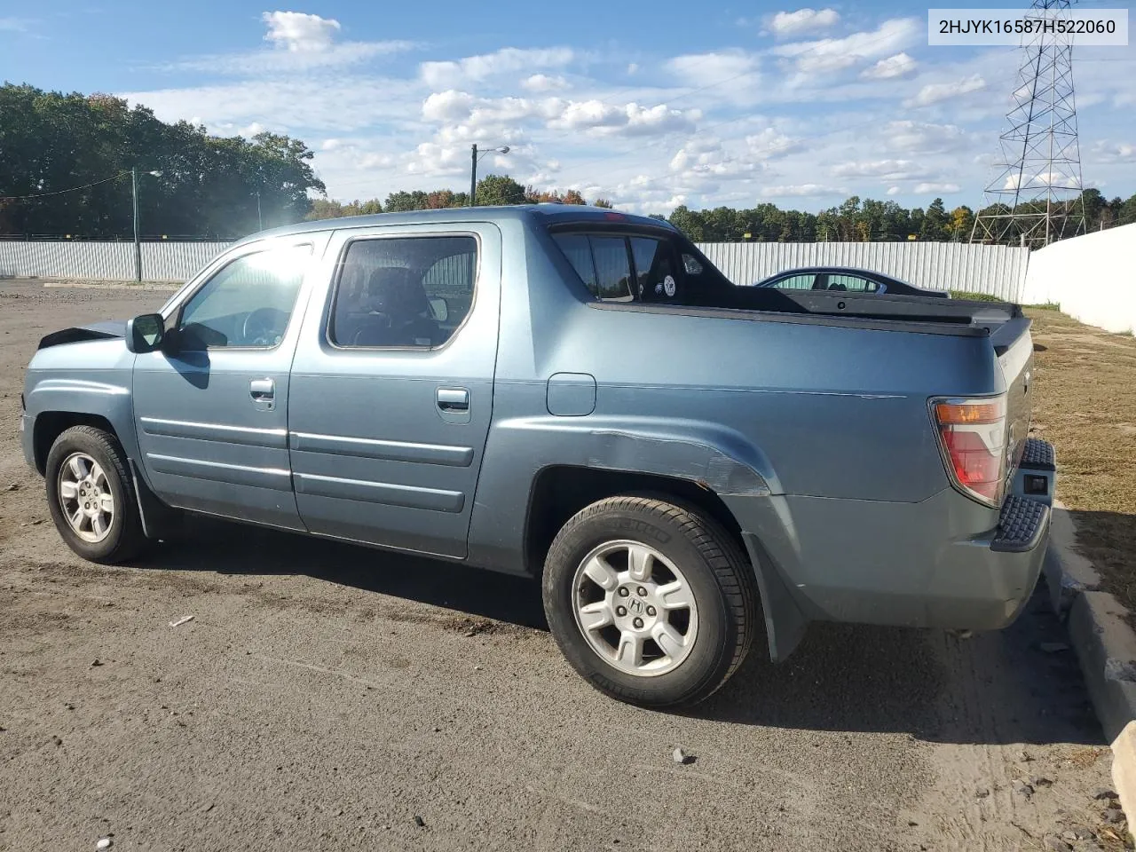 2007 Honda Ridgeline Rtl VIN: 2HJYK16587H522060 Lot: 75454964