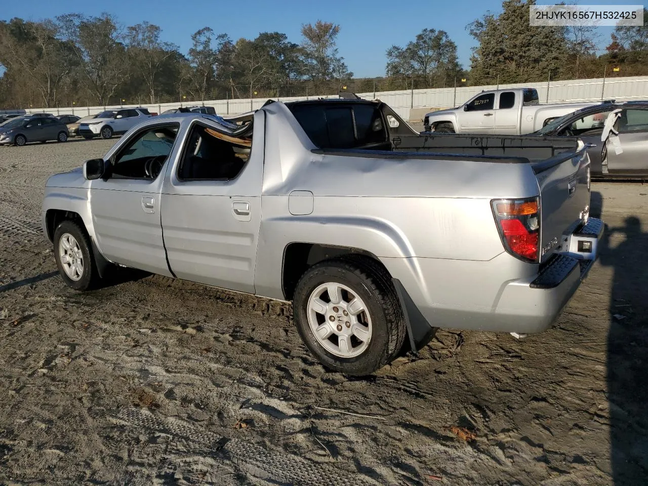 2007 Honda Ridgeline Rtl VIN: 2HJYK16567H532425 Lot: 75595574