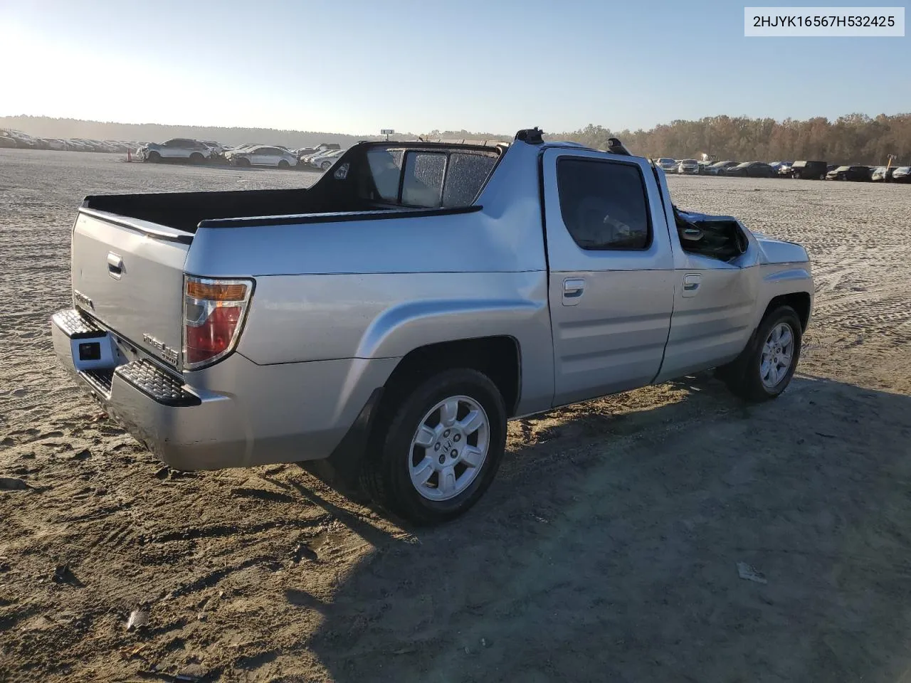 2007 Honda Ridgeline Rtl VIN: 2HJYK16567H532425 Lot: 75595574