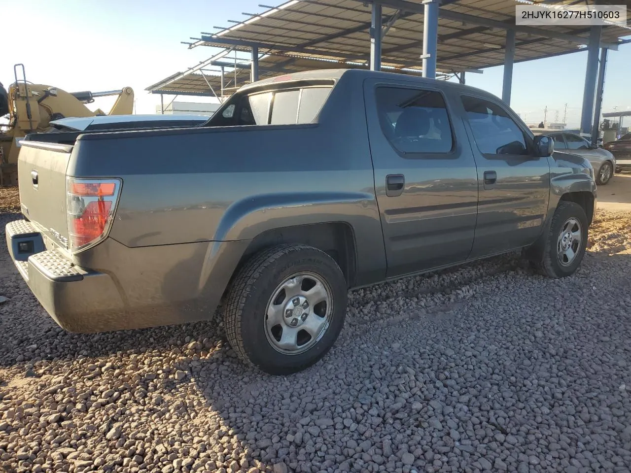 2007 Honda Ridgeline Rt VIN: 2HJYK16277H510603 Lot: 76344914