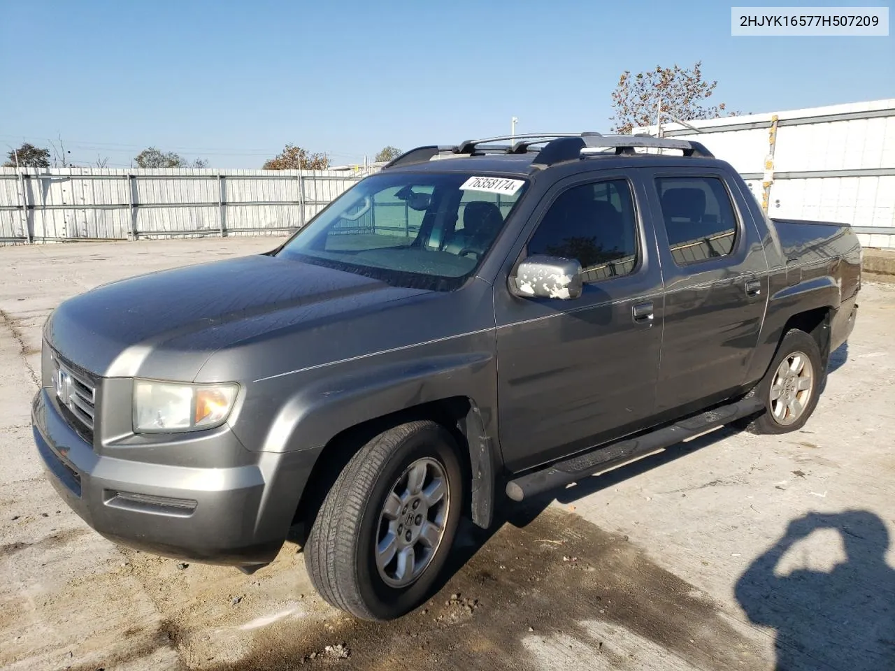 2007 Honda Ridgeline Rtl VIN: 2HJYK16577H507209 Lot: 76358174