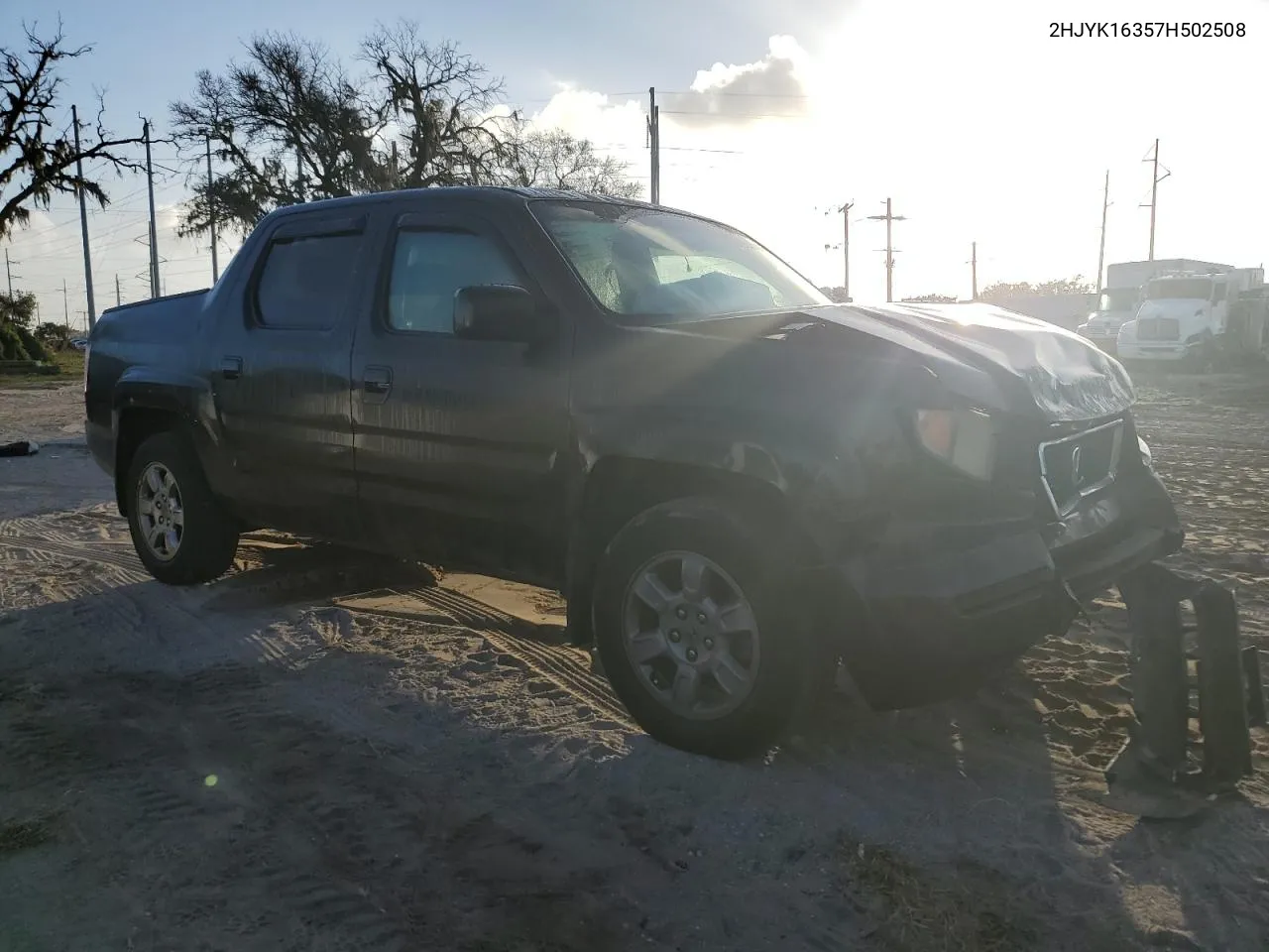 2007 Honda Ridgeline Rtx VIN: 2HJYK16357H502508 Lot: 76729334