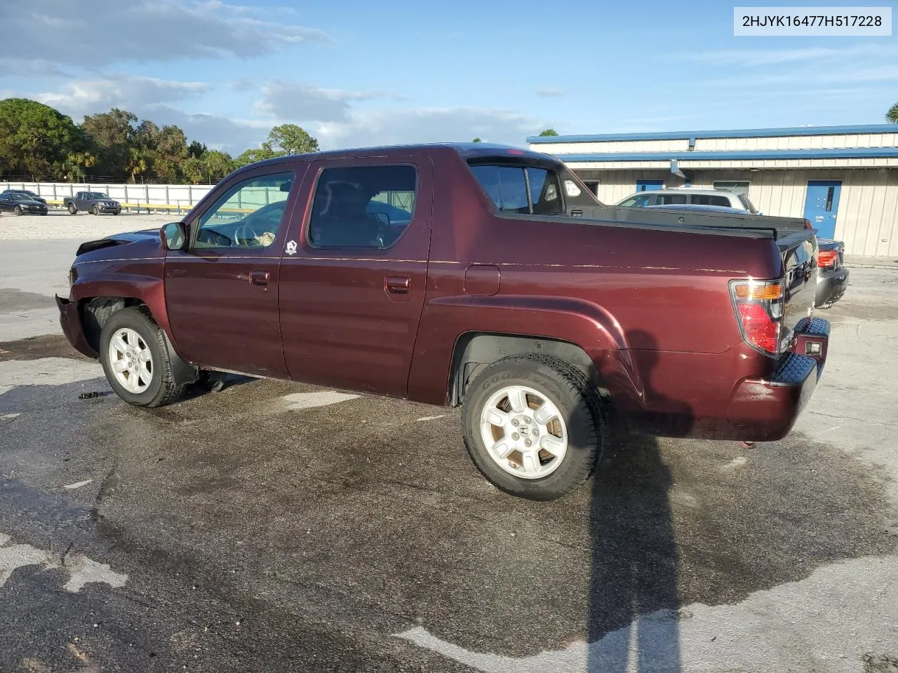 2007 Honda Ridgeline Rts VIN: 2HJYK16477H517228 Lot: 77096384