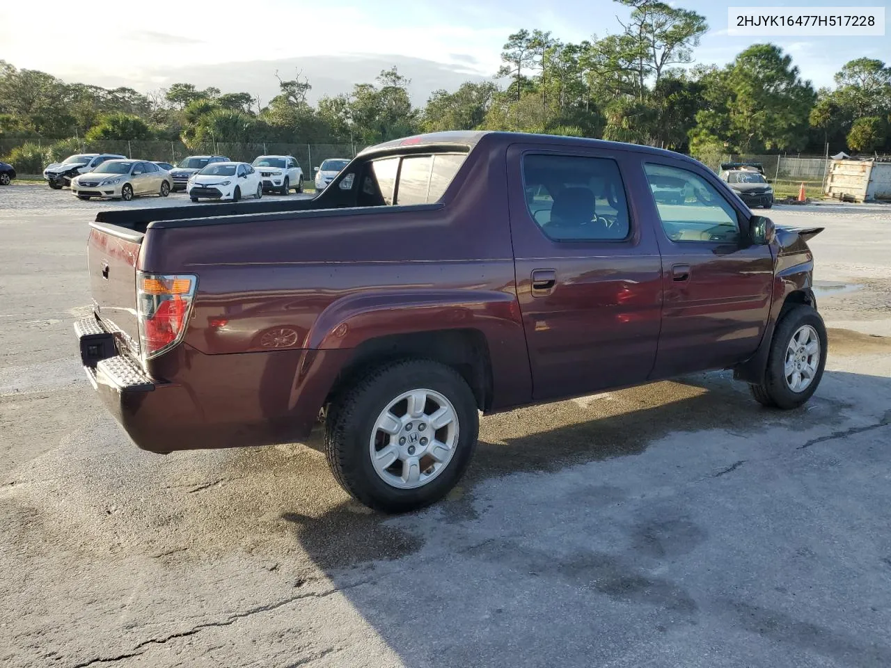 2007 Honda Ridgeline Rts VIN: 2HJYK16477H517228 Lot: 77096384