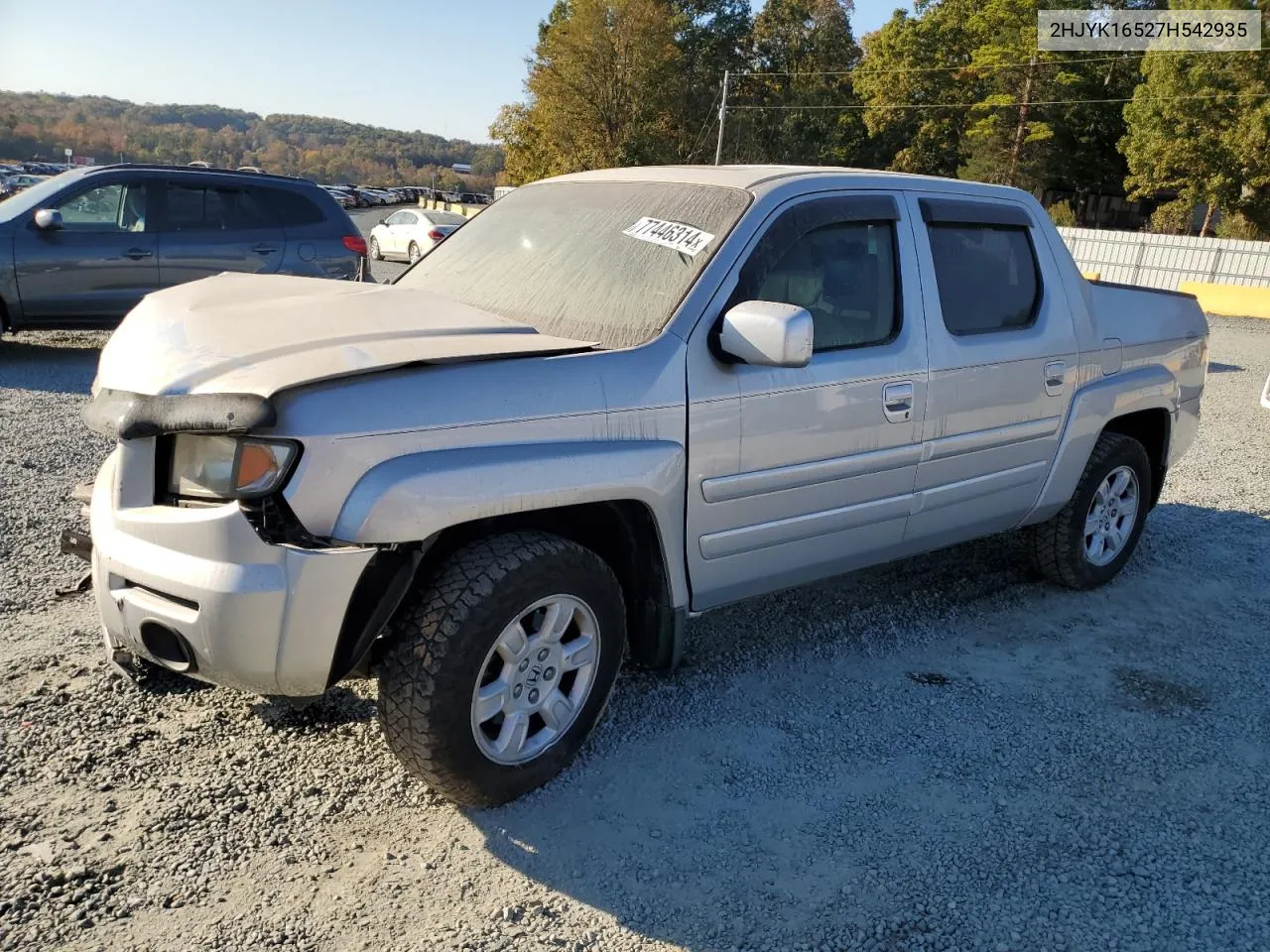 2007 Honda Ridgeline Rtl VIN: 2HJYK16527H542935 Lot: 77446314