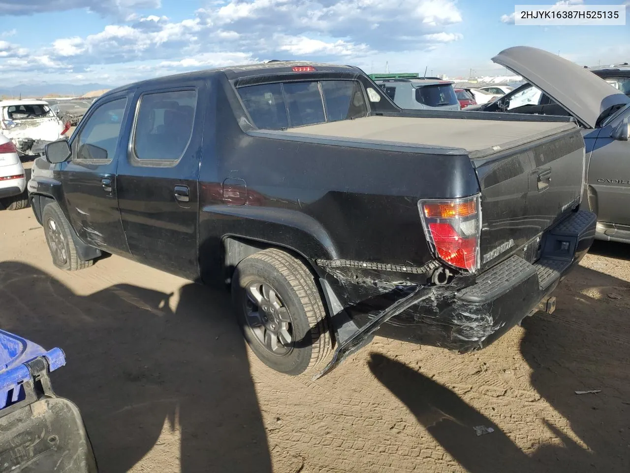 2007 Honda Ridgeline Rtx VIN: 2HJYK16387H525135 Lot: 77773734