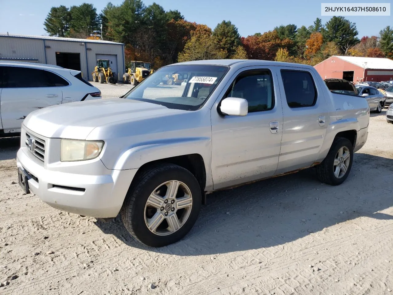 2007 Honda Ridgeline Rts VIN: 2HJYK16437H508610 Lot: 77855074