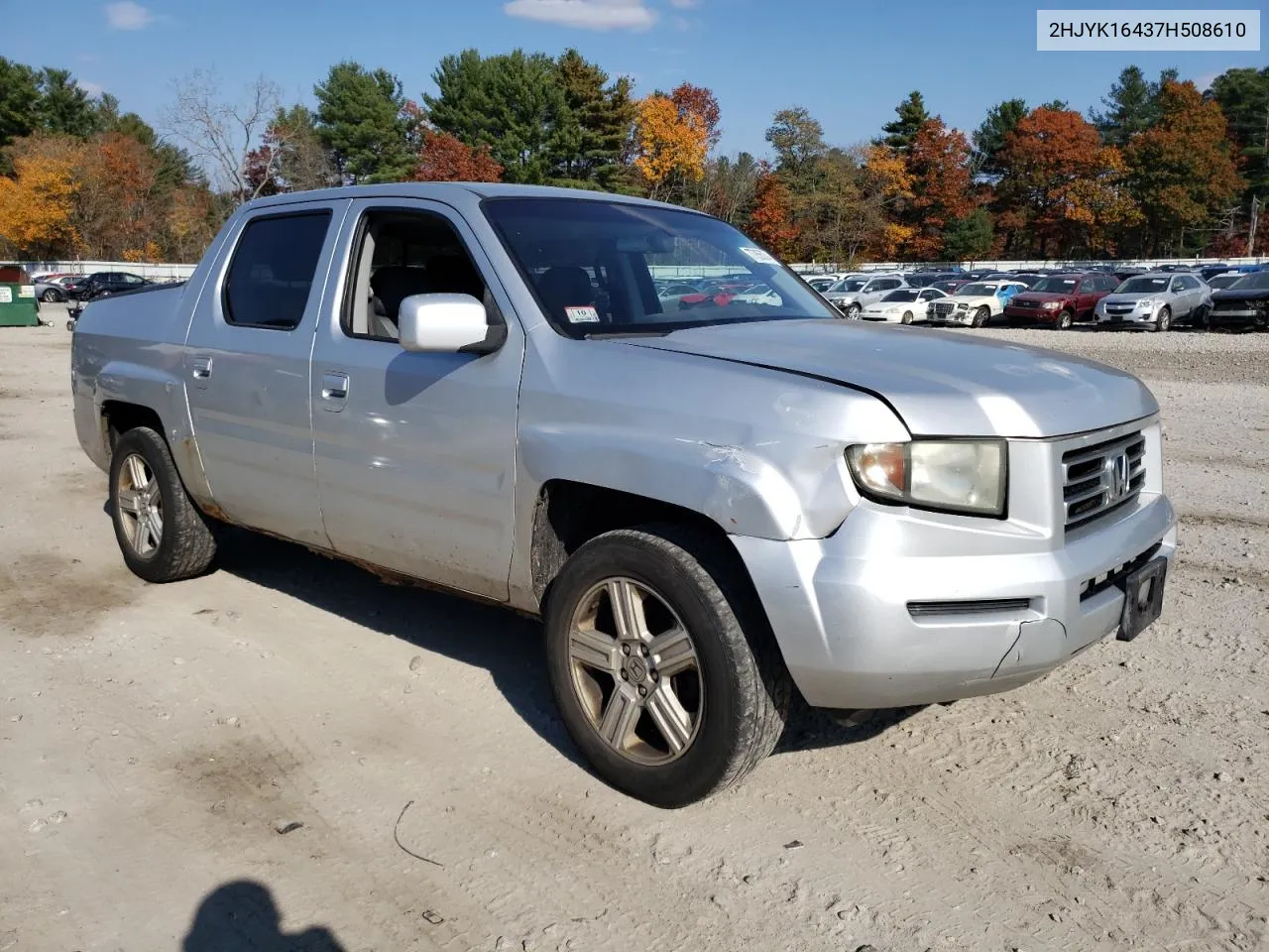 2007 Honda Ridgeline Rts VIN: 2HJYK16437H508610 Lot: 77855074