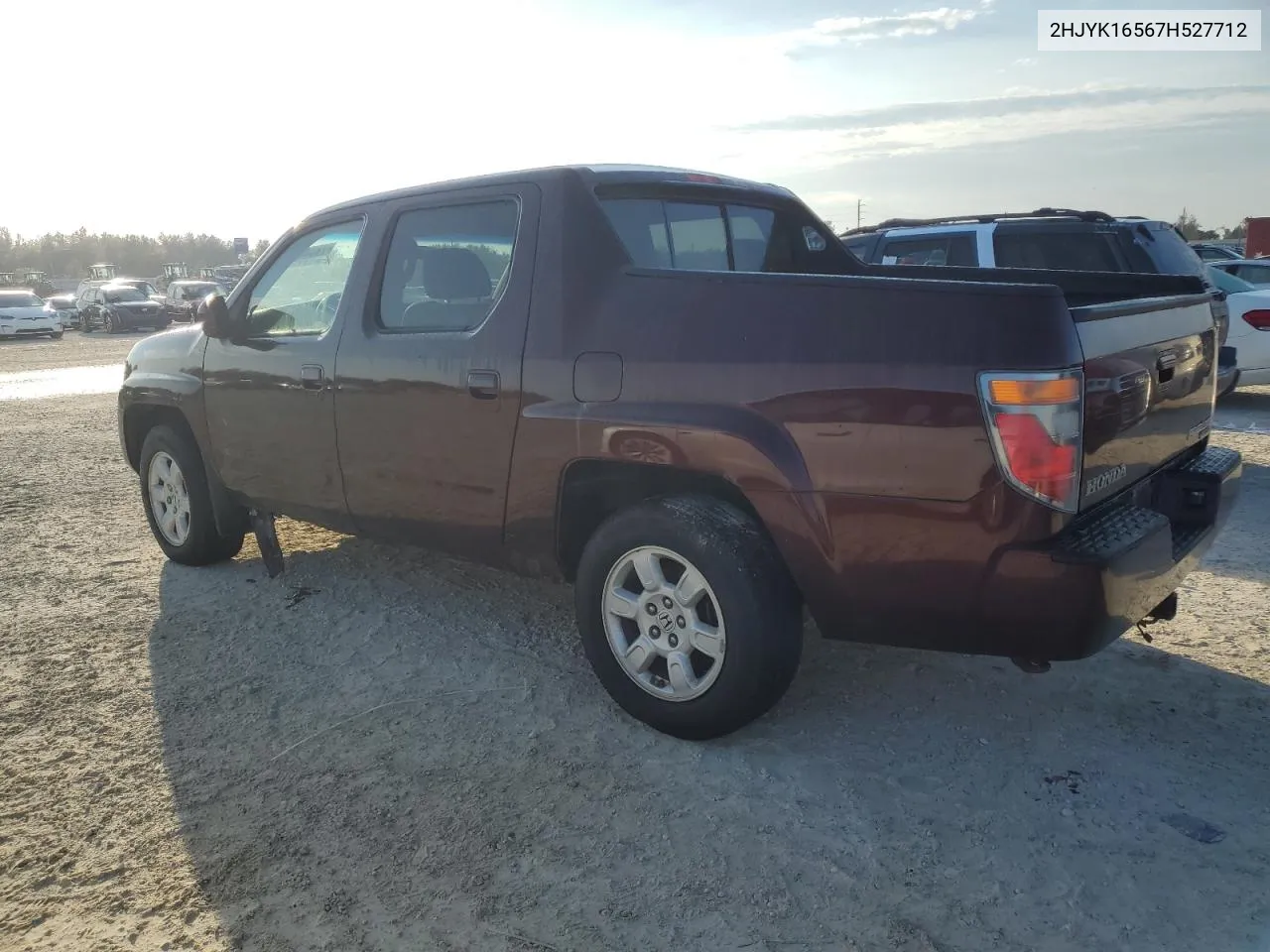 2007 Honda Ridgeline Rtl VIN: 2HJYK16567H527712 Lot: 78043884