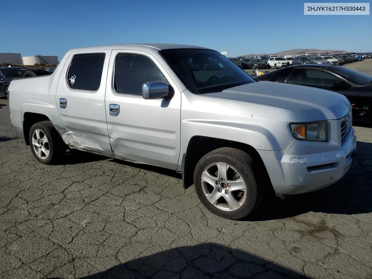 2007 Honda Ridgeline Rt VIN: 2HJYK16217H530443 Lot: 80044824