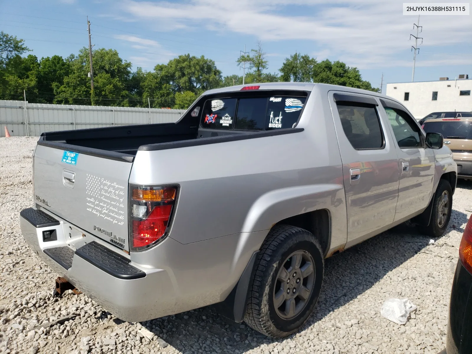 2008 Honda Ridgeline Rtx VIN: 2HJYK16388H531115 Lot: 58937254