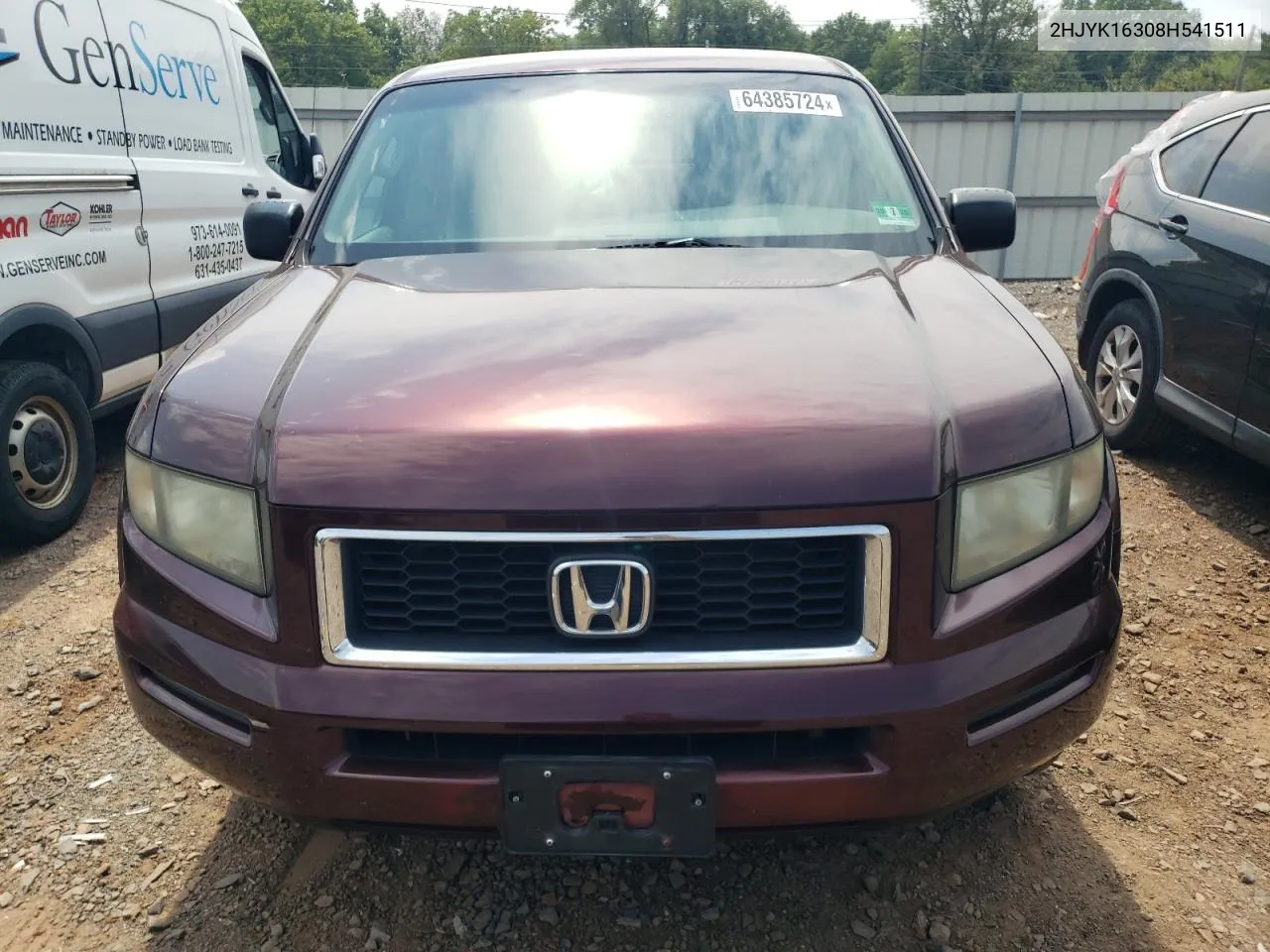 2008 Honda Ridgeline Rtx VIN: 2HJYK16308H541511 Lot: 64385724