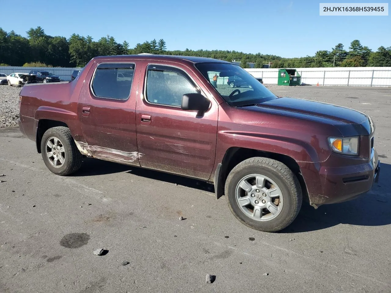 2008 Honda Ridgeline Rtx VIN: 2HJYK16368H539455 Lot: 68570054