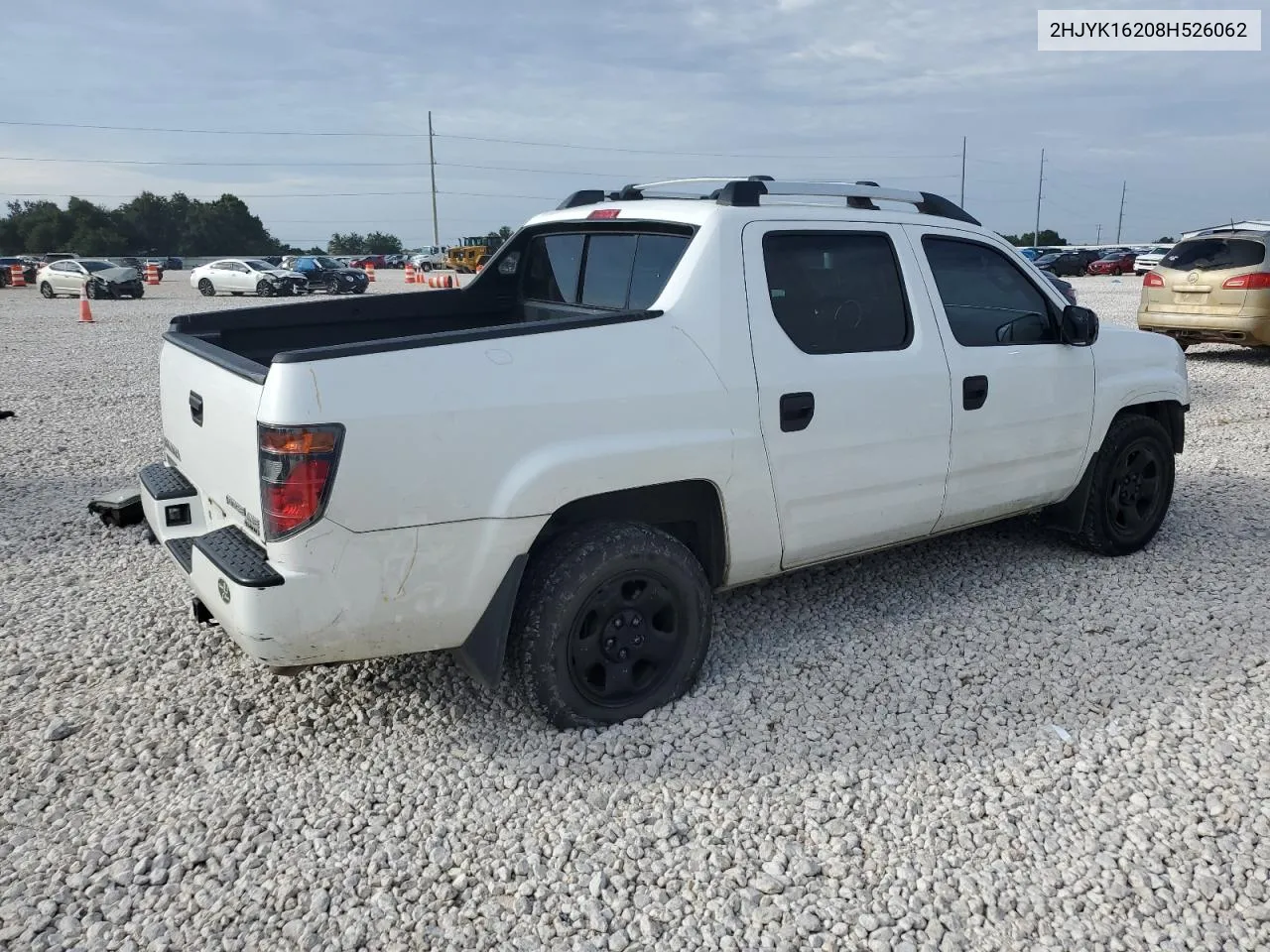 2008 Honda Ridgeline Rt VIN: 2HJYK16208H526062 Lot: 69209914