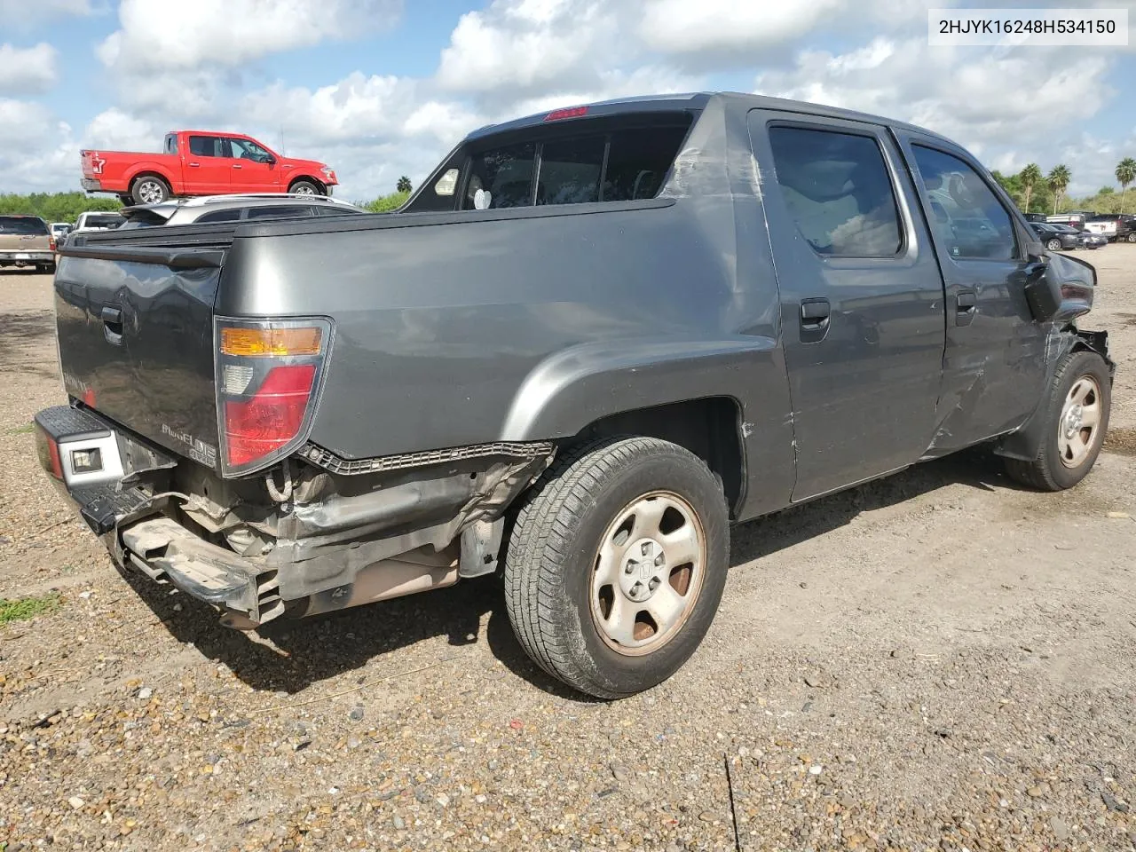 2008 Honda Ridgeline Rt VIN: 2HJYK16248H534150 Lot: 72177314