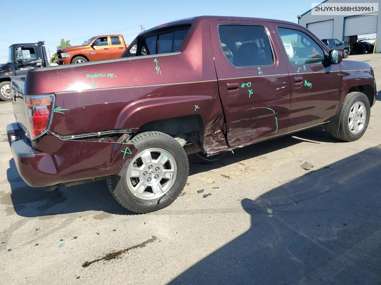 2008 Honda Ridgeline Rtl VIN: 2HJYK16588H539961 Lot: 72217774