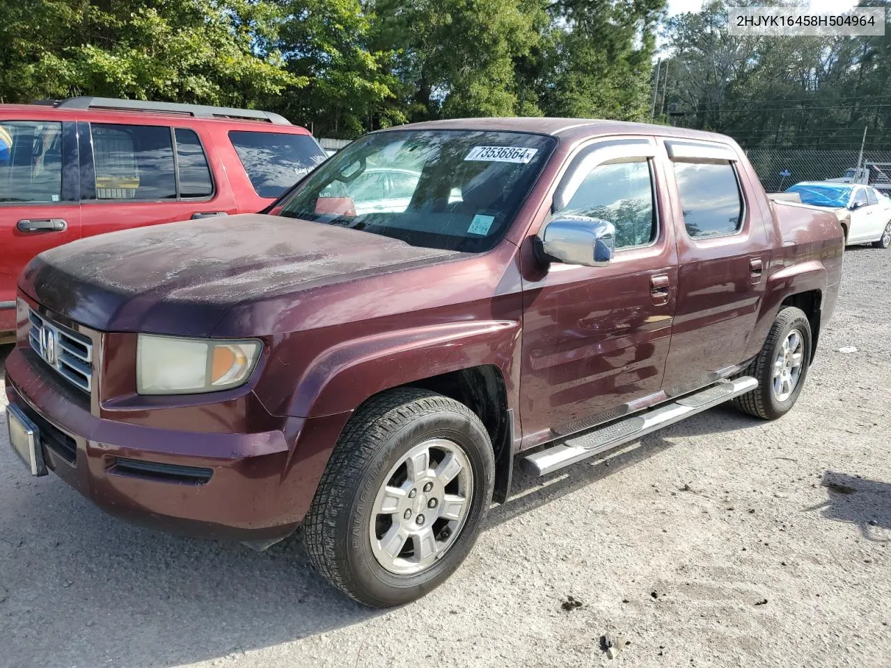 2008 Honda Ridgeline Rts VIN: 2HJYK16458H504964 Lot: 73536864