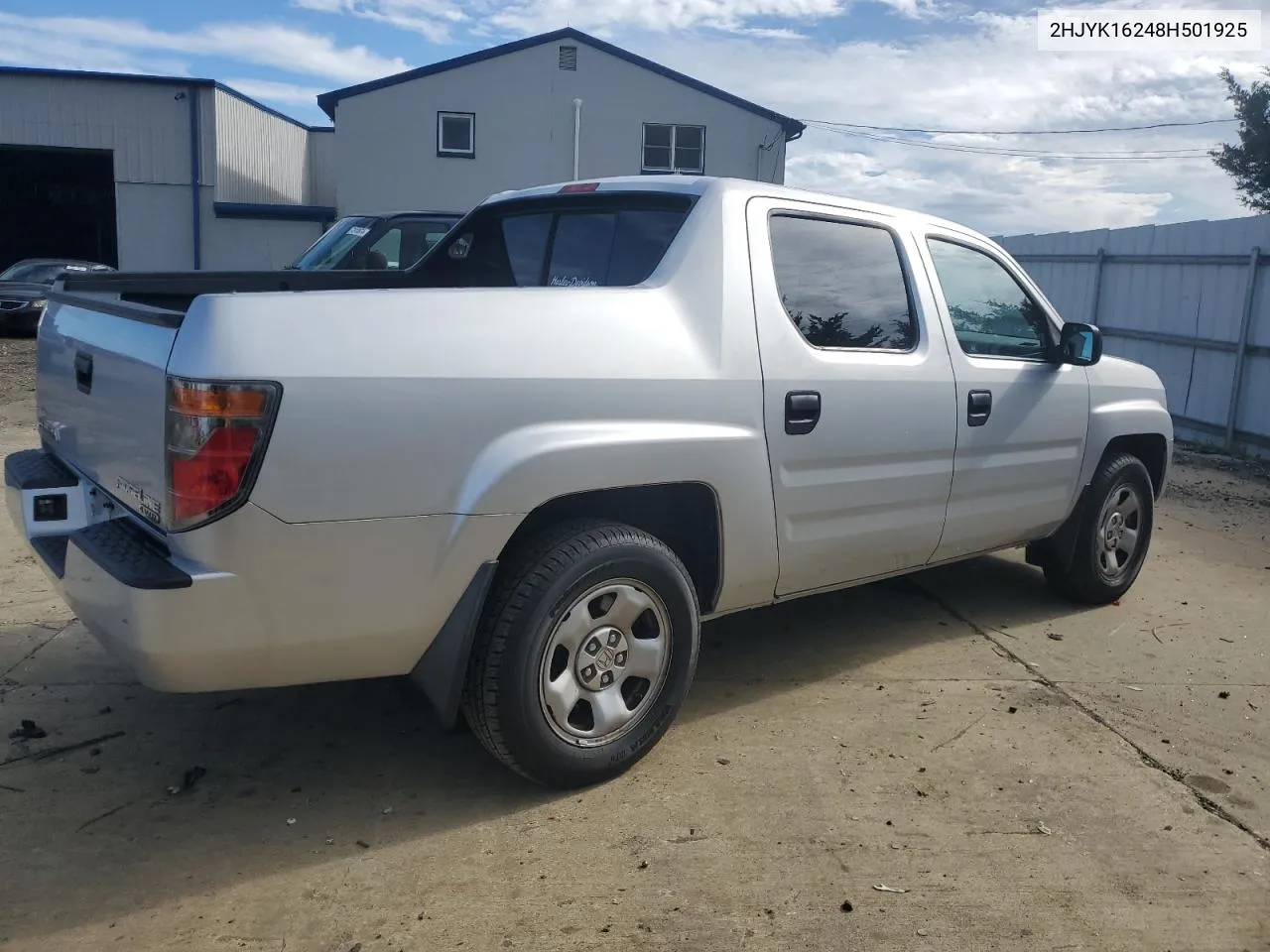 2008 Honda Ridgeline Rt VIN: 2HJYK16248H501925 Lot: 73647194