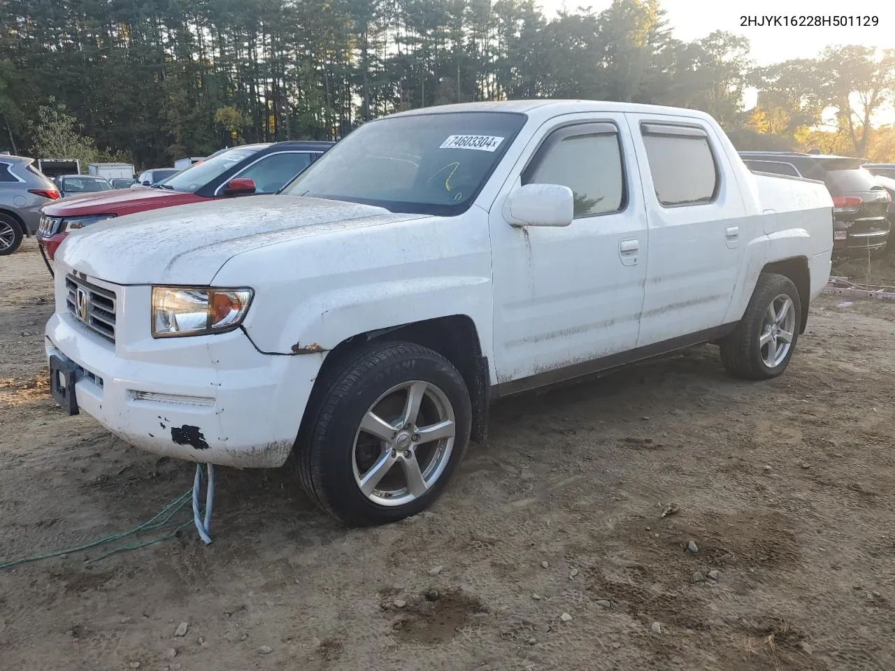 2008 Honda Ridgeline Rt VIN: 2HJYK16228H501129 Lot: 74603304