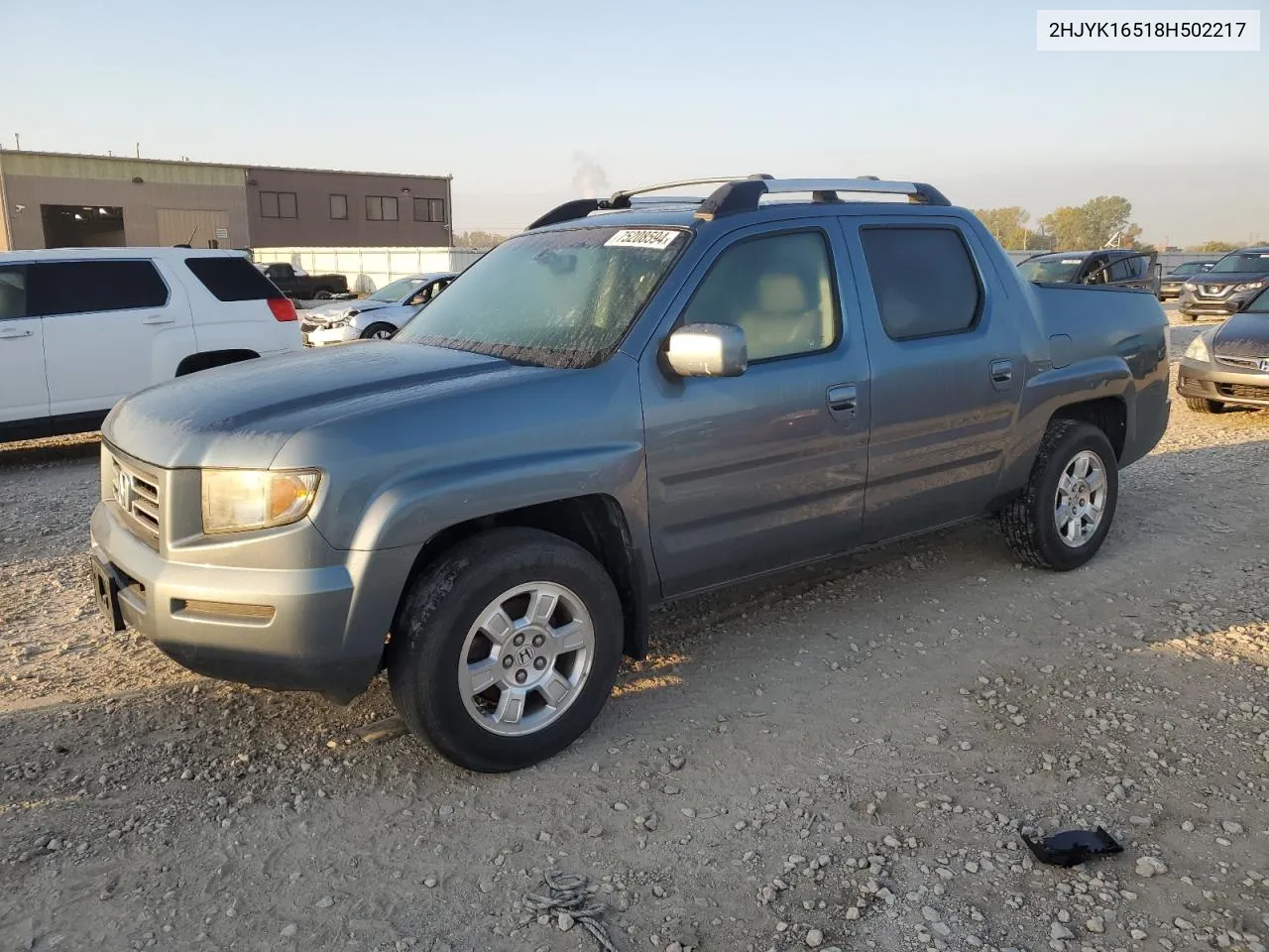 2008 Honda Ridgeline Rtl VIN: 2HJYK16518H502217 Lot: 75208594