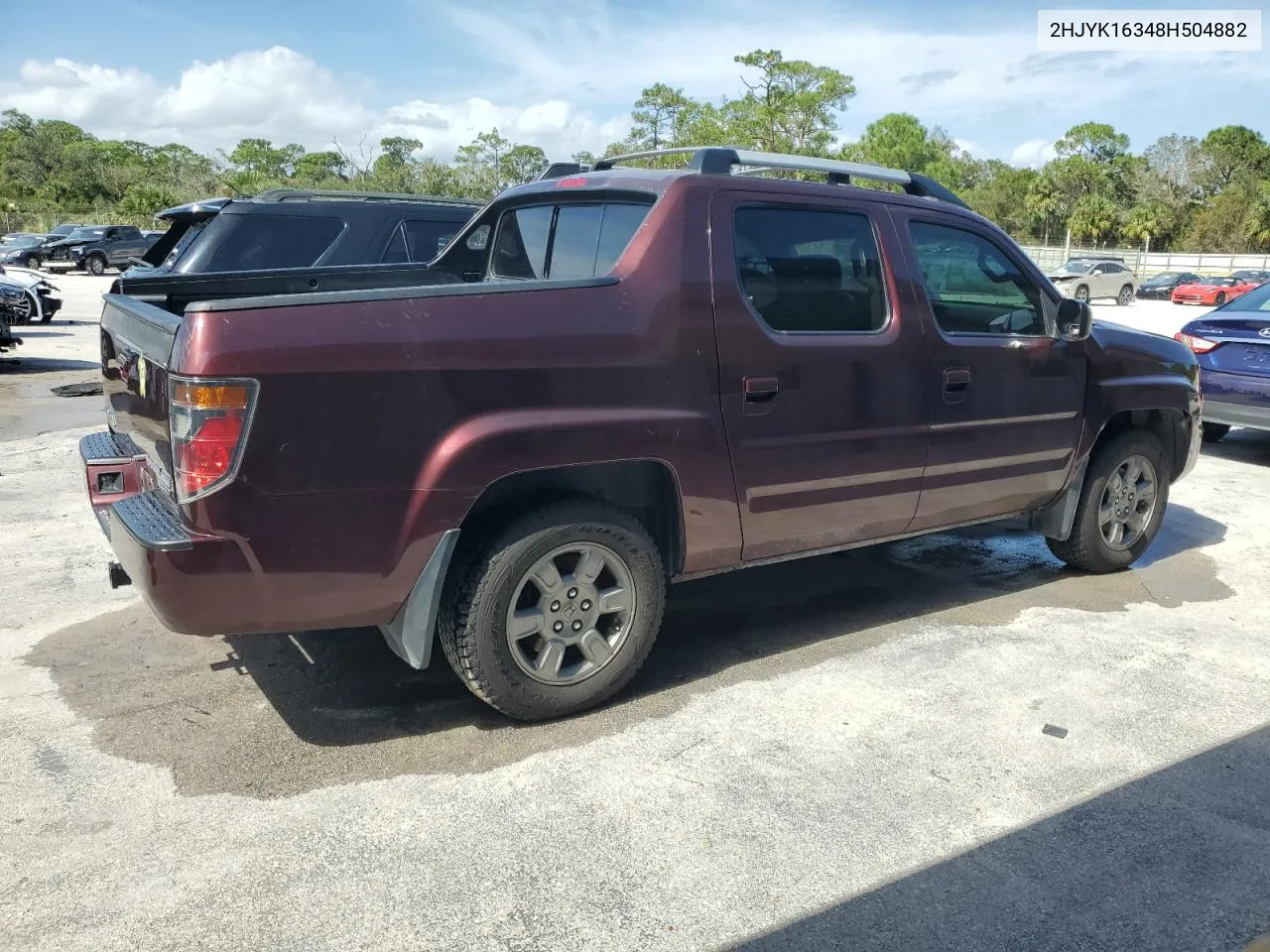 2008 Honda Ridgeline Rtx VIN: 2HJYK16348H504882 Lot: 75592294