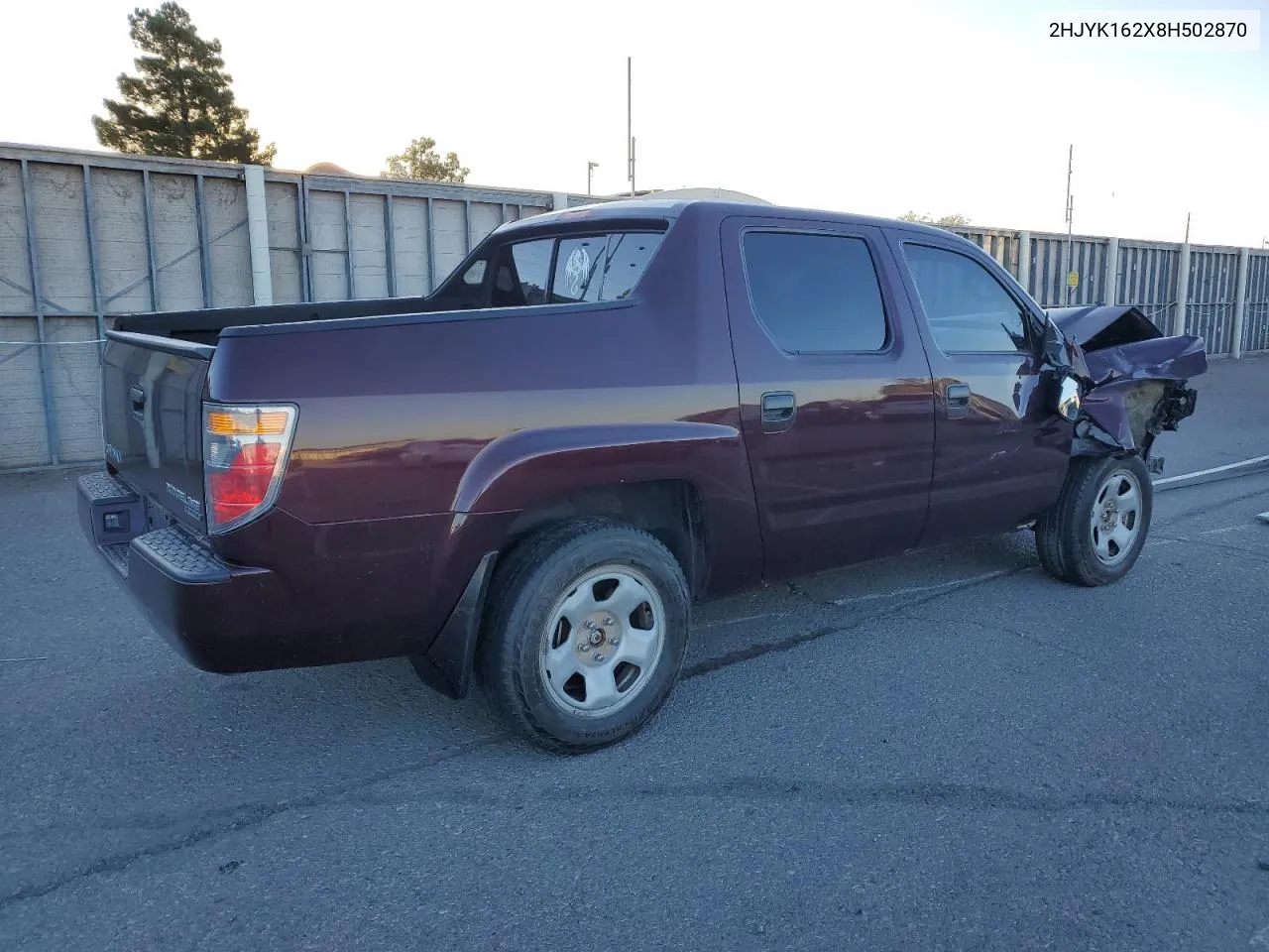 2008 Honda Ridgeline Rt VIN: 2HJYK162X8H502870 Lot: 75772364