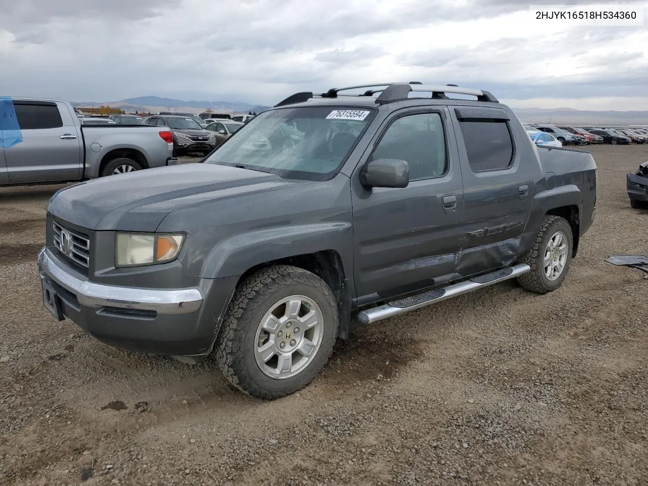 2008 Honda Ridgeline Rtl VIN: 2HJYK16518H534360 Lot: 76315594