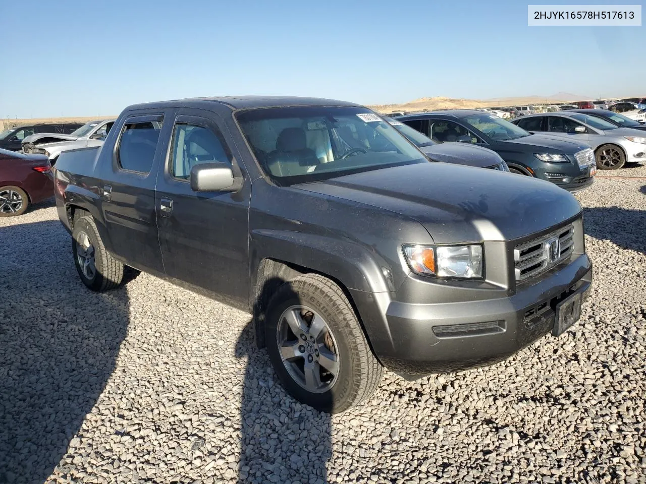 2008 Honda Ridgeline Rtl VIN: 2HJYK16578H517613 Lot: 76317004