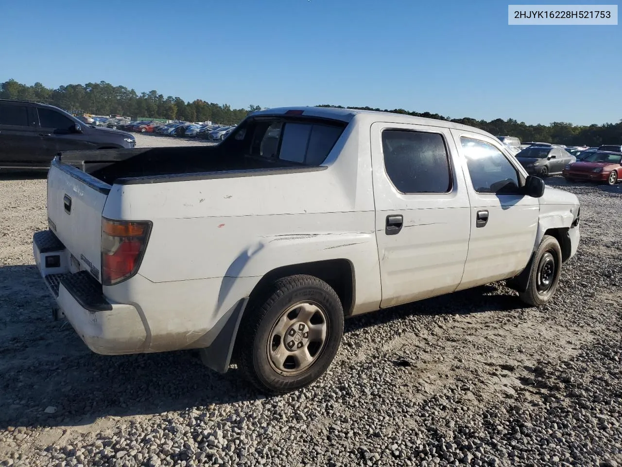 2008 Honda Ridgeline Rt VIN: 2HJYK16228H521753 Lot: 76707914