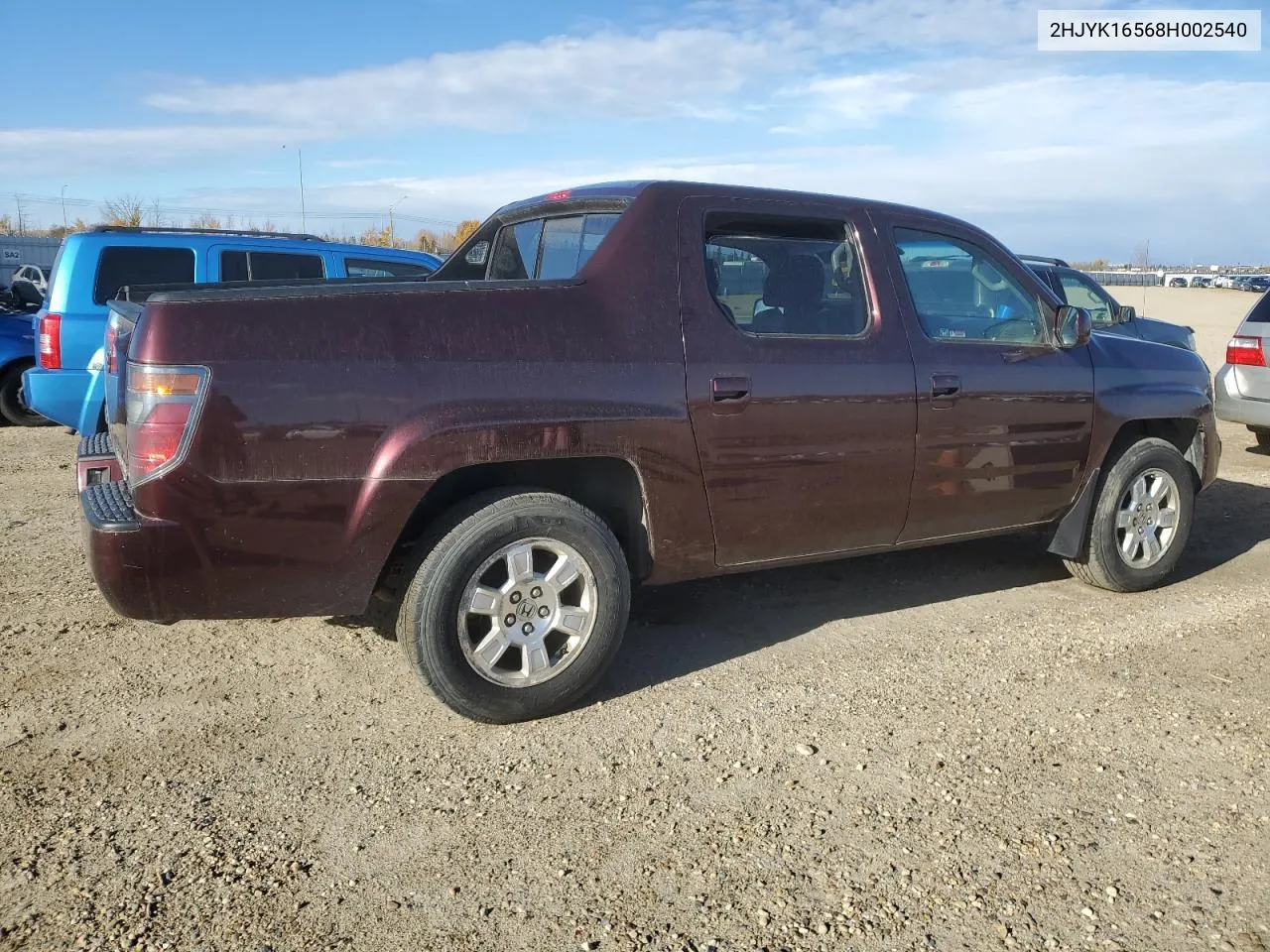 2008 Honda Ridgeline Rtl VIN: 2HJYK16568H002540 Lot: 76833764